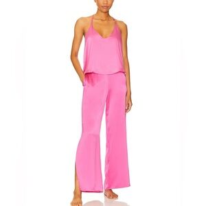 Pink 100% Silk Camisole and Pants Set